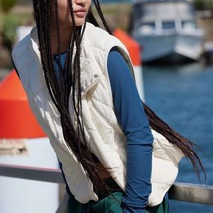 NWT FP Movement Quinn Quilted Puffer Vest, Brushed Sail, Size XS
